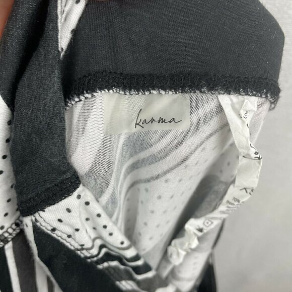 Karma Black And White chevron Striped Maxi Skirt Size Xs - Picture 5 of 5